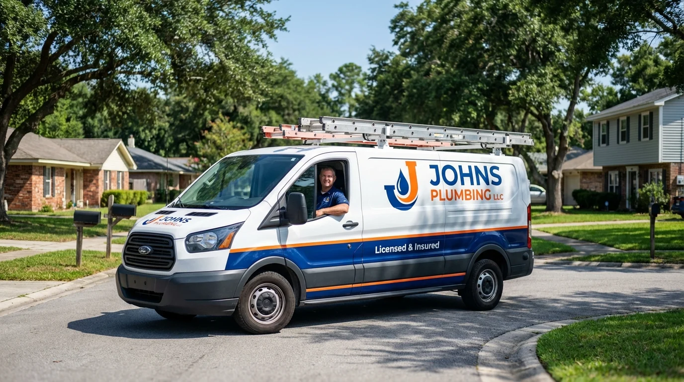 Johns Plumbing LLC service van in Iowa Falls, IA
