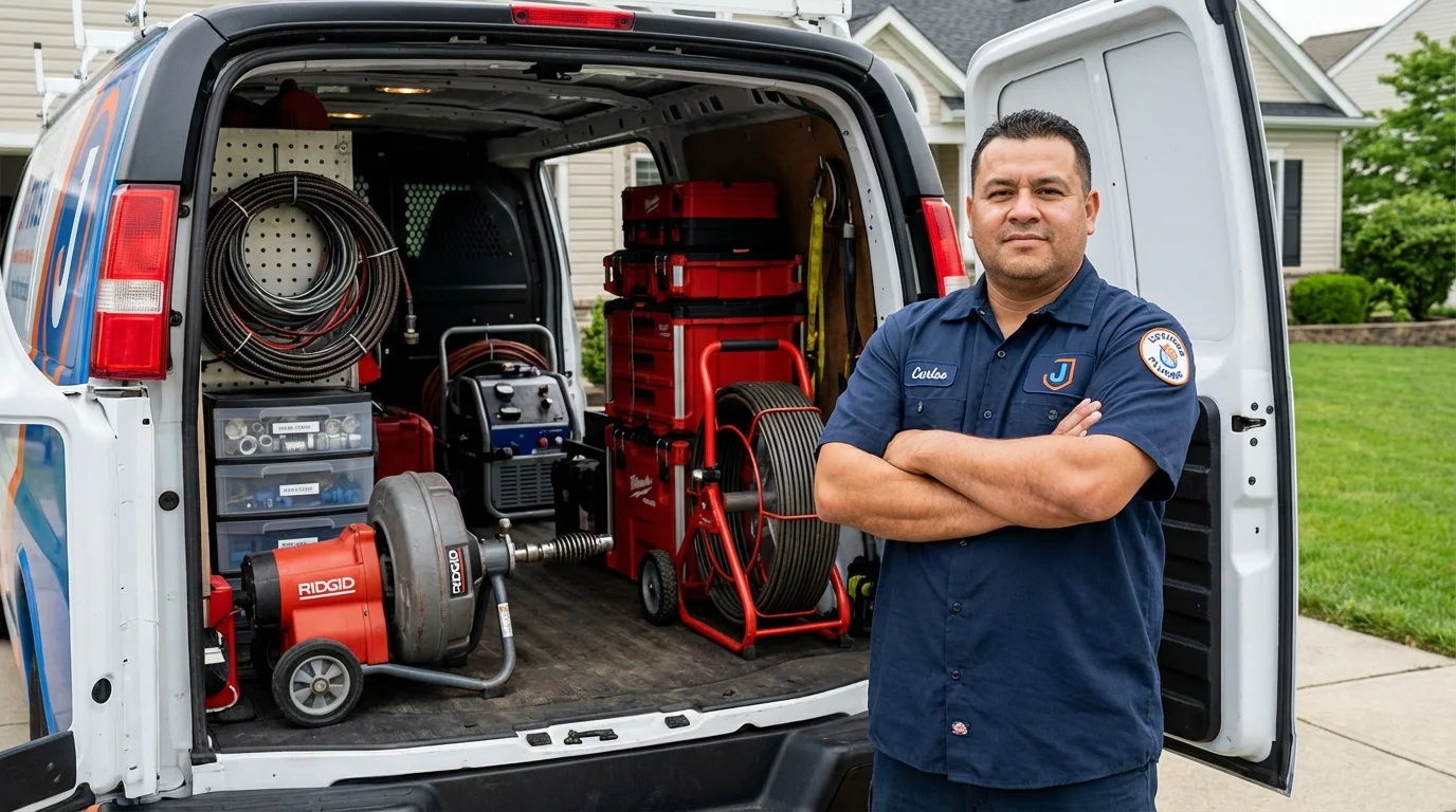 Professional drain cleaning equipment and Johns Plumbing LLC plumber in Iowa Falls