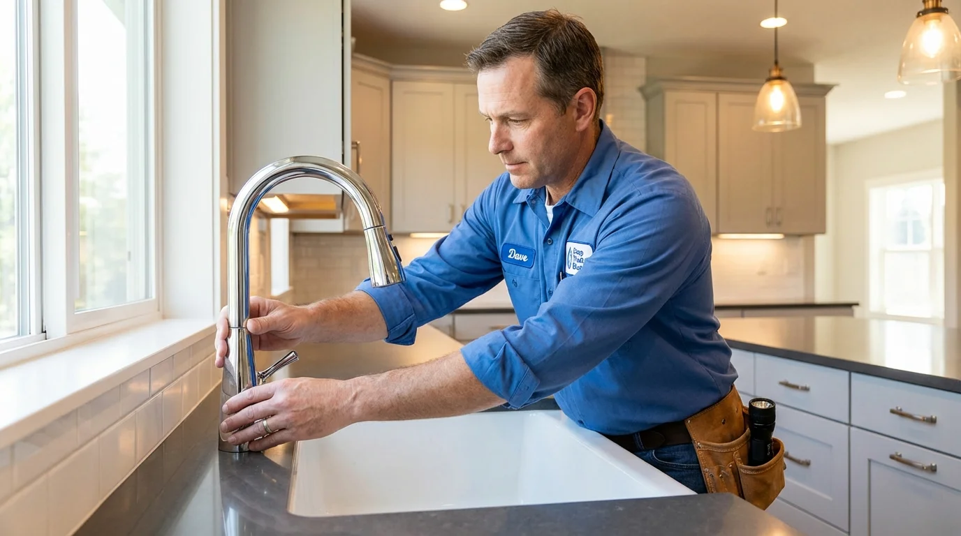 Kitchen faucet installation by Johns Plumbing LLC in Iowa Falls