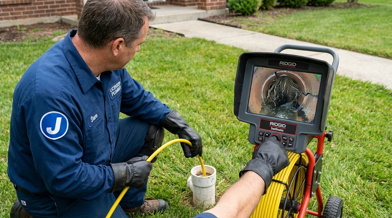 Sewer camera inspection being performed by Johns Plumbing LLC in Iowa Falls